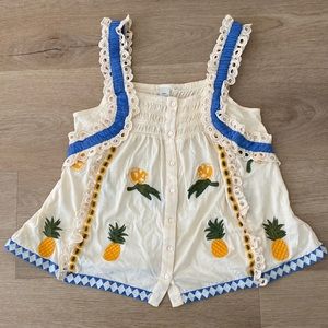 Seen Worn Kept Pineapple Ruffle Tank